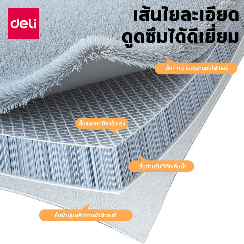 ไม้ถูพื้นรีดน้ำในตัว ฉีดสเปรย์ DELI VS1042-WH-01 สีขาว