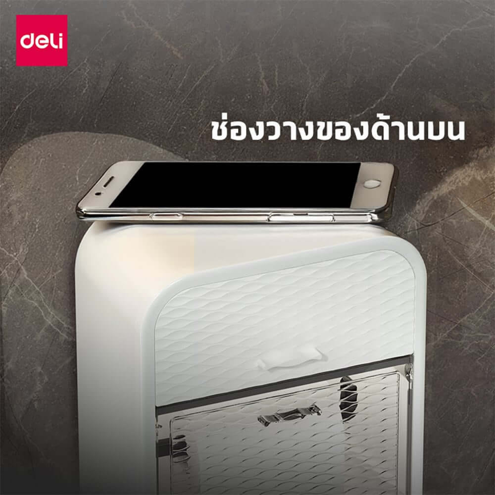 กล่องกระดาษทิชชู่ DELI VS1233-WH-01 15X22X27ซม. สีขาว_5