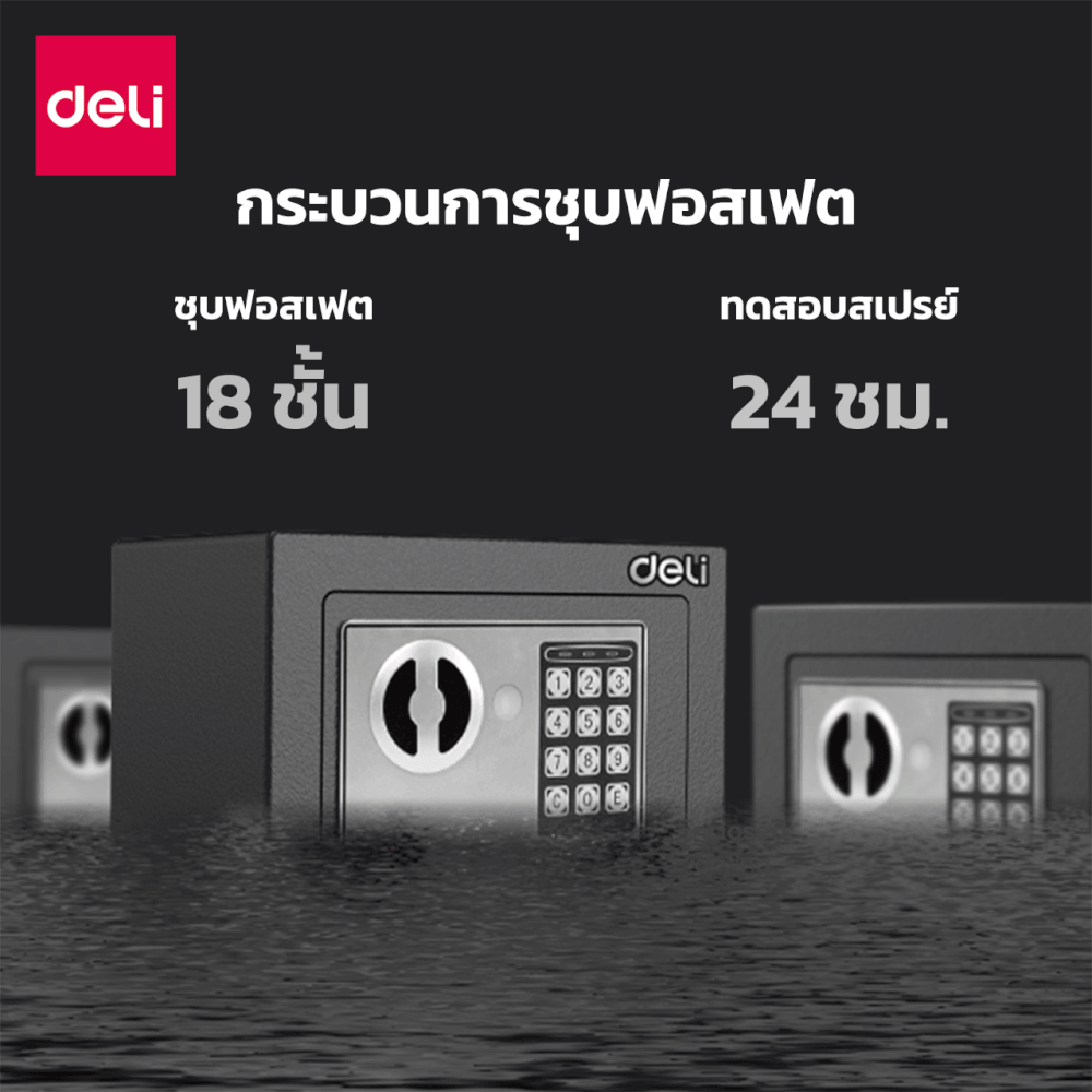 ตู้เซฟนิรภัย DELI ET511-GR-01 ขนาด 17X23X17 CM 3KG สีเทา