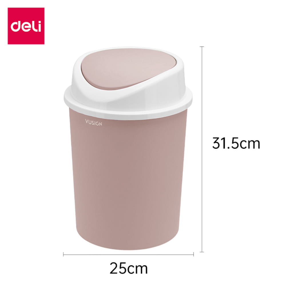 ถังขยะพลาสติกทรงกลม VUSIGN VS1106-PK-01 สีชมพู ขนาด 25X31.5 CM._6