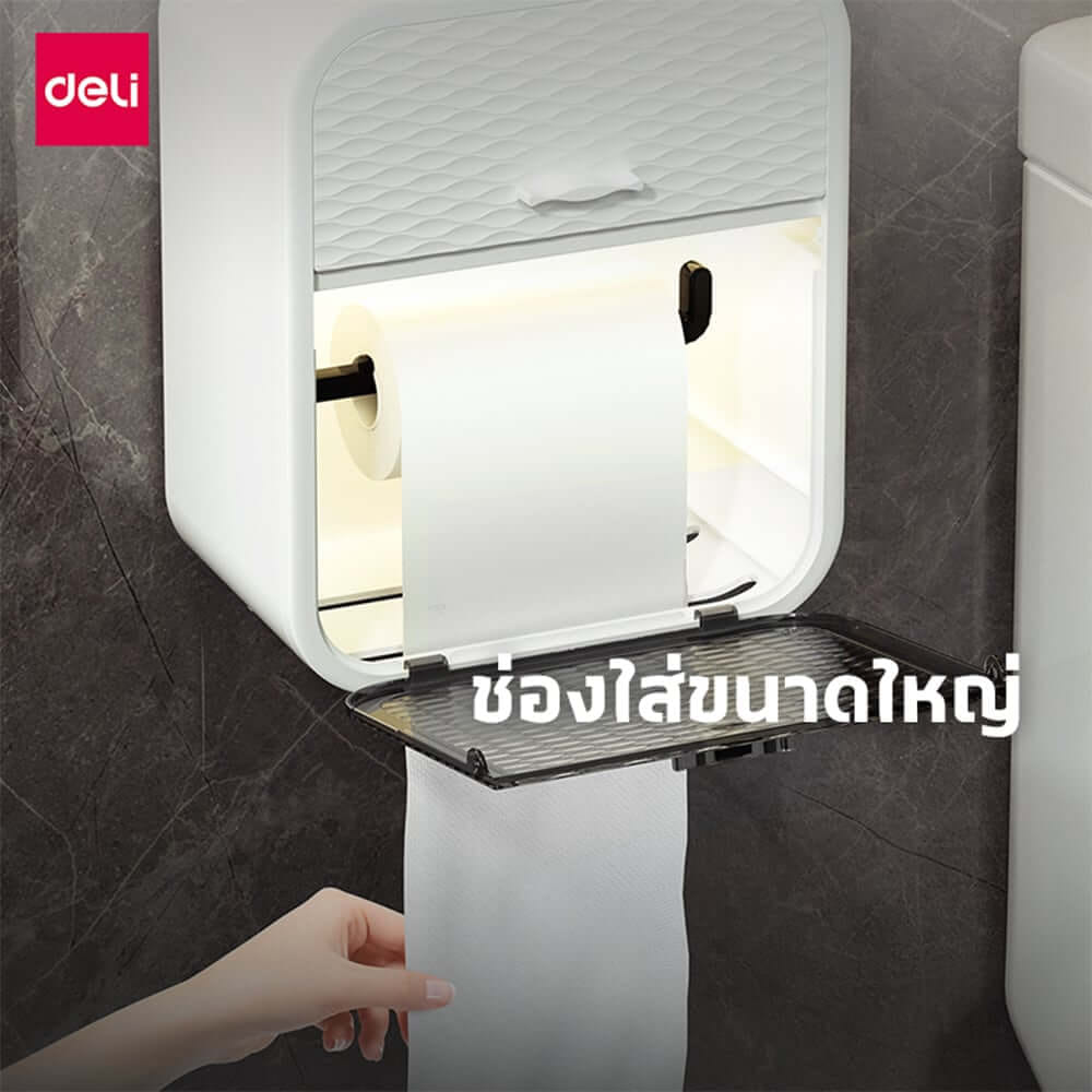 กล่องกระดาษทิชชู่ DELI VS1233-WH-01 15X22X27ซม. สีขาว_6