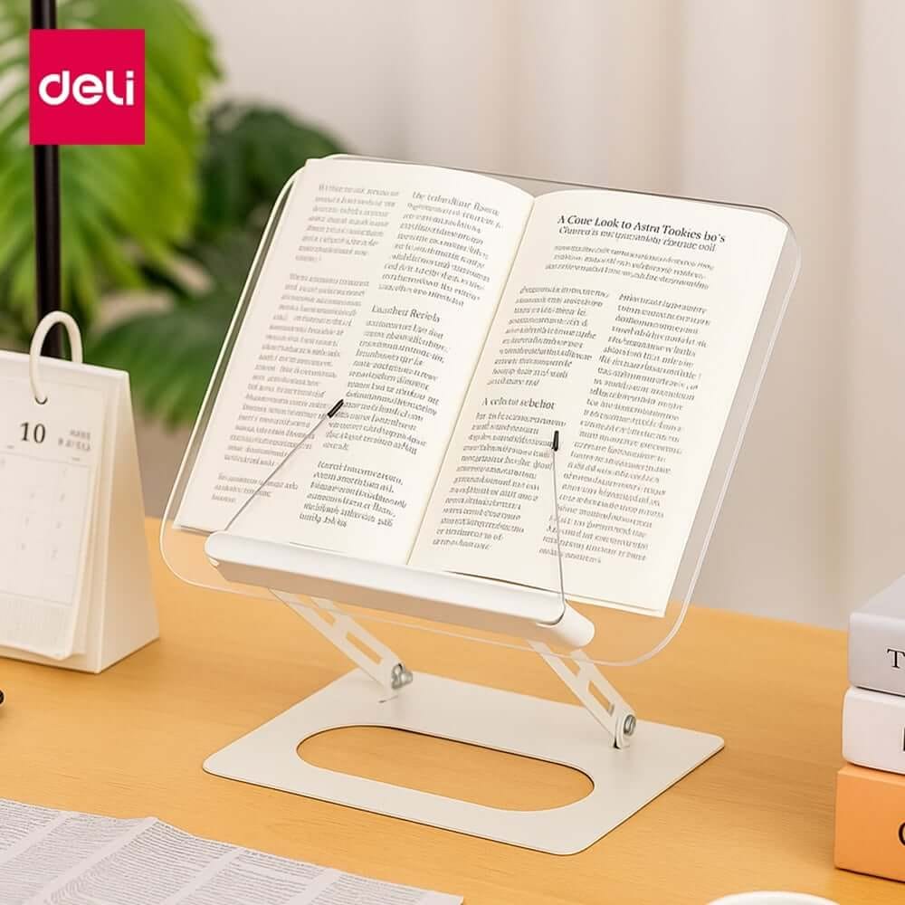 แท่นวางหนังสือ DELI VS6215-WH-01 ขนาด 24 X 30 ซม. สีใส