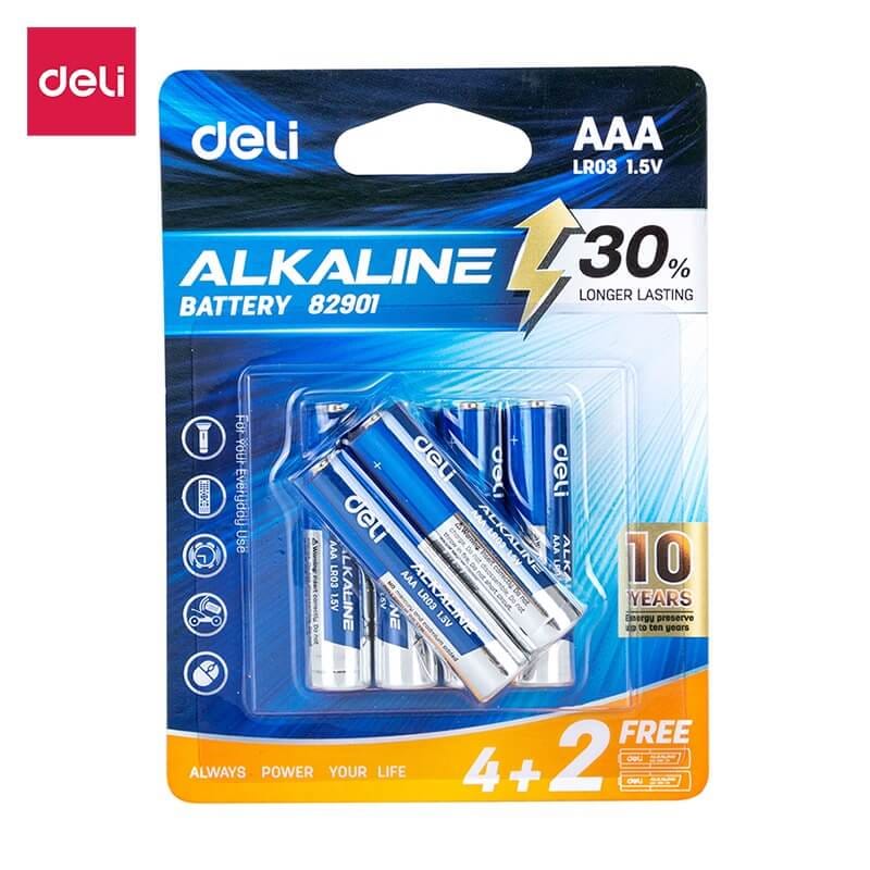 ถ่านอัลคาไลน์ AAA DELI E82901-BL-01 6 ก้อน