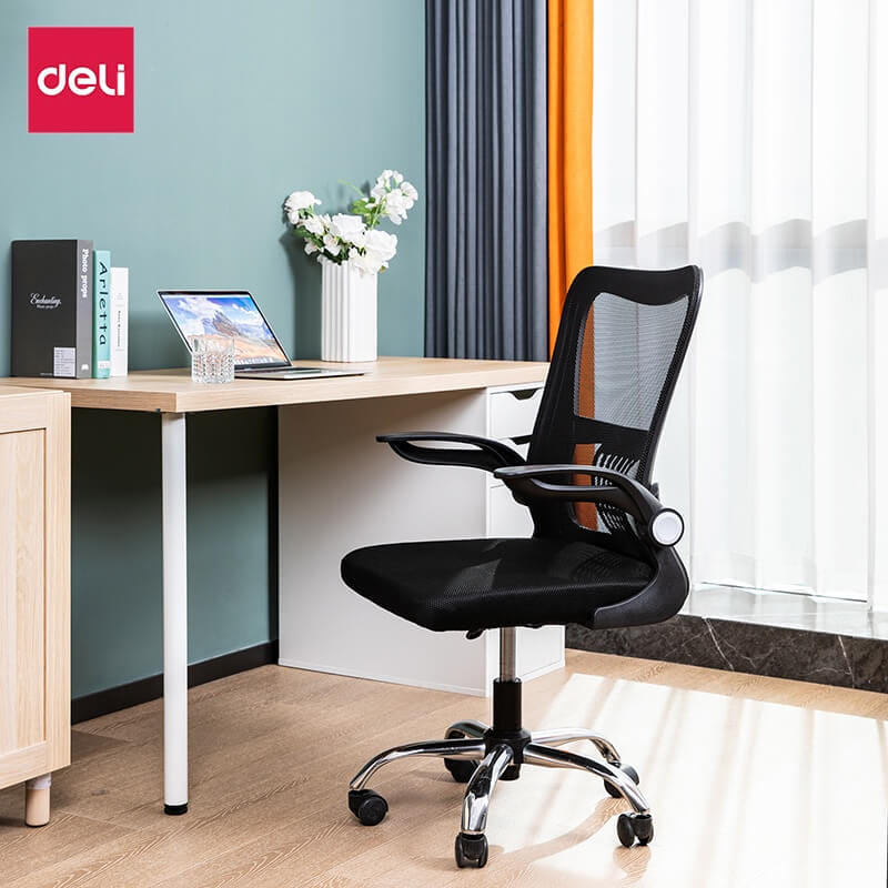 เก้าอี้ทำงาน DELI E4929-WH-01 เบาะตาข่าย-ปรับแขน สีเทา