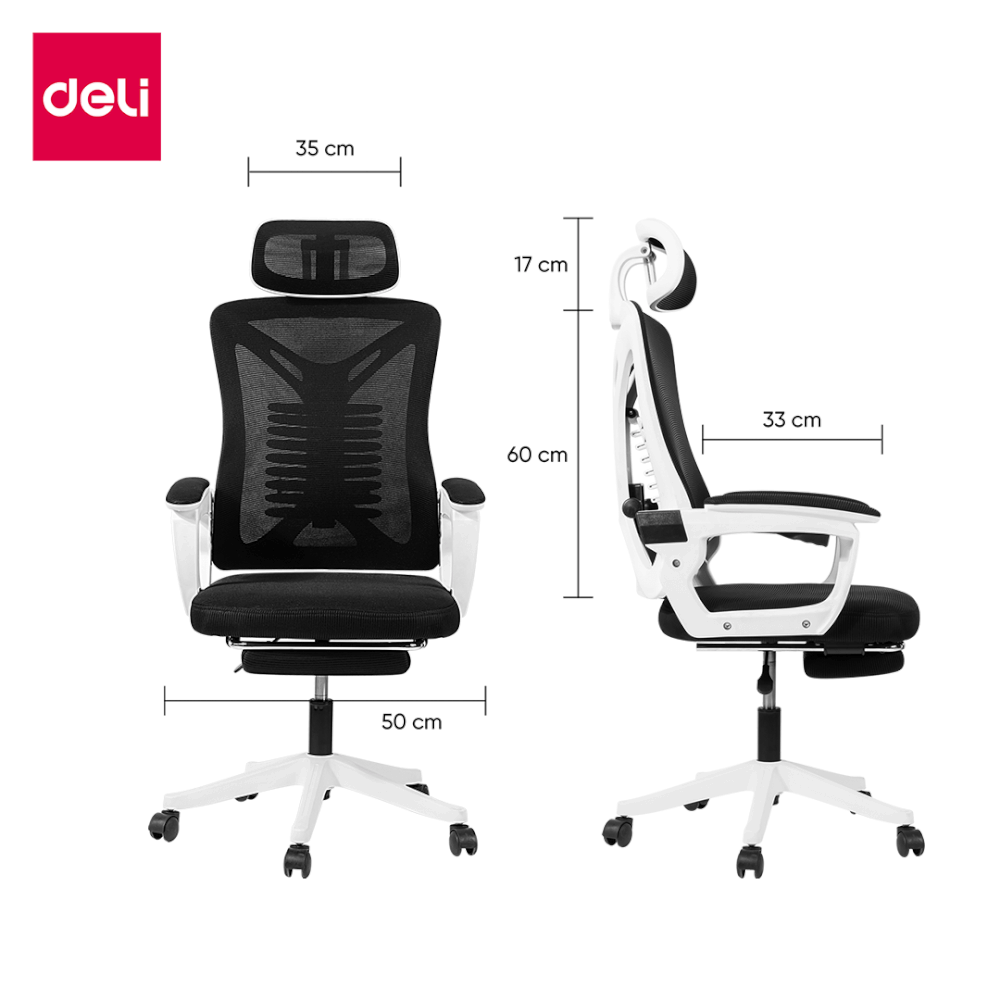 เก้าอี้สุขภาพ DELI E4935-BK-01 เอนได้ถึง 120&deg; สีดำ