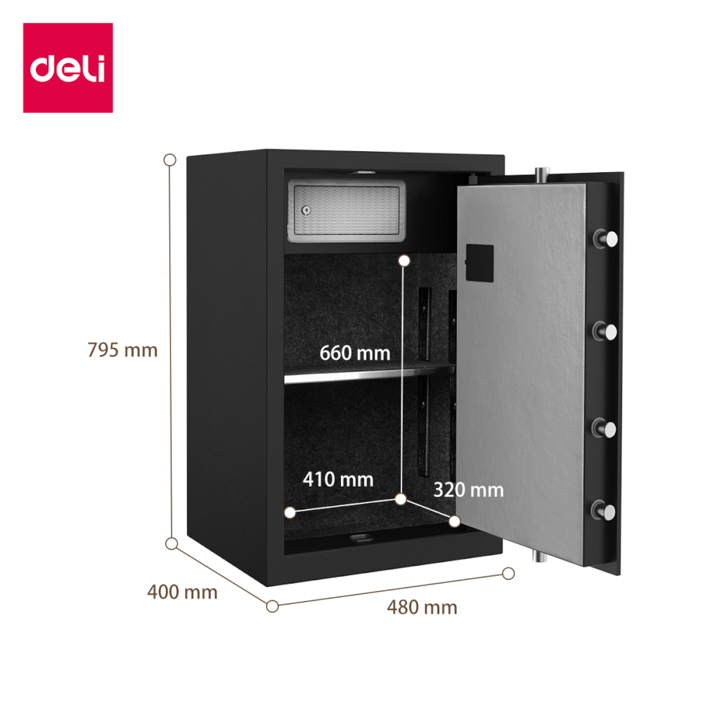 ตู้เซฟนิรภัย DELI ET623-GR-01 สีดำ