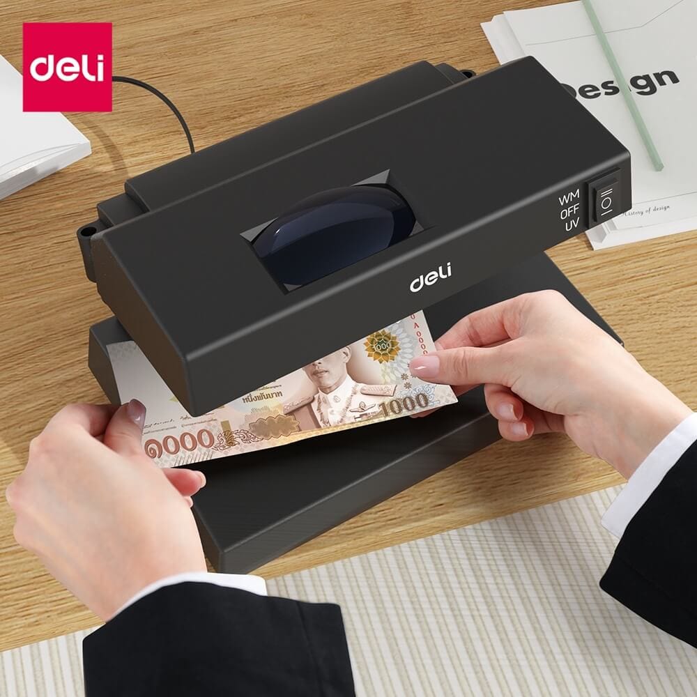 เครื่องตรวจธนบัตร DELI CT980-BK-01 สีดำ