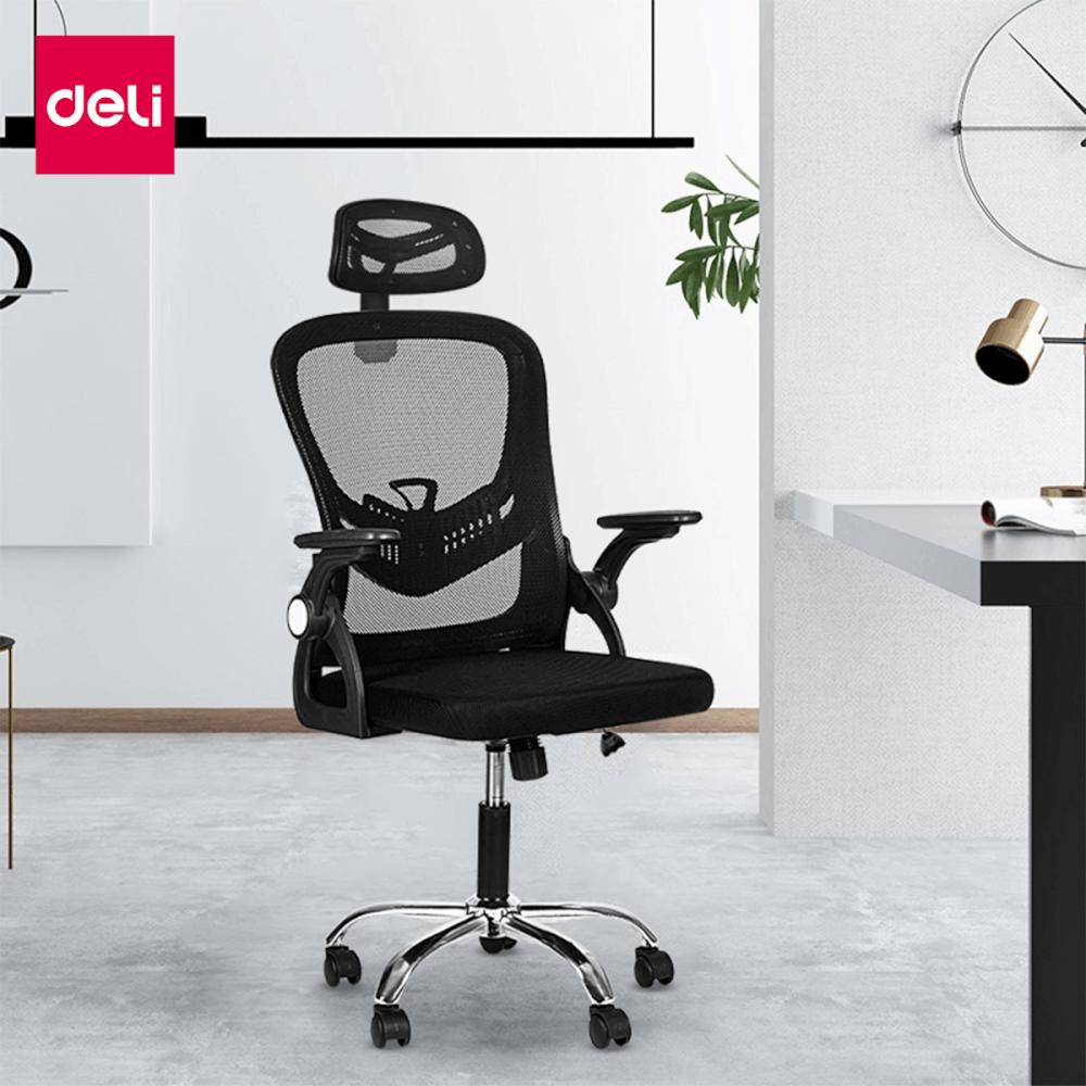 เก้าอี้สำนักงาน DELI E4955-WH-01 ปรับที่วางแขนได้ 90&deg; สีขาว