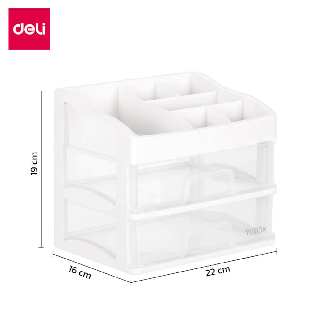 ชั้นวางเครื่องสำอางค์ DELI VS560-WH-01 2 ชั้น 22X16X19 ซม.