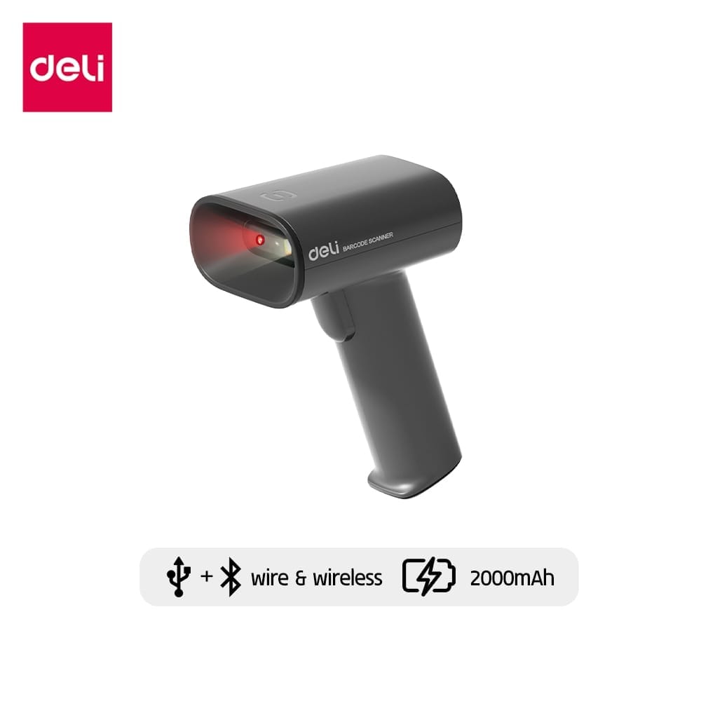เครื่องสแกนบาร์โค้ด DELI ES228W-GR-01 ไร้สาย สีเทา