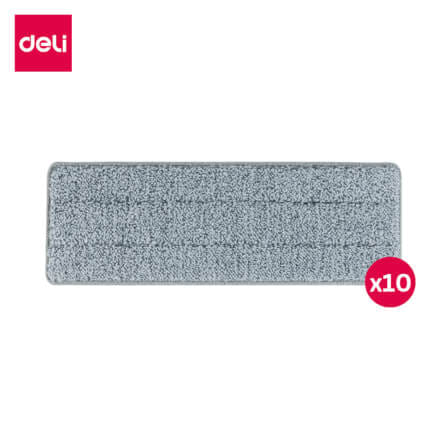 อะไหล่ผ้าม็อบไมโครไฟเบอร์ DELI VS1017-GR-10 ขนาด 32 X 11 ซม. สีเทา 10 ชิ้น_0