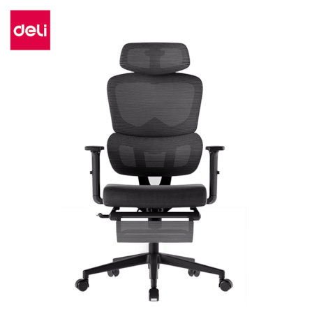 เก้าอี้สุขภาพ DELI E4980-BK-01 รองเอว-พักขา สีดำ_0
