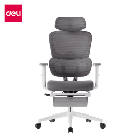 เก้าอี้สุขภาพ DELI E4981-WH-01 รองเอว-พักขา สีเทา_0