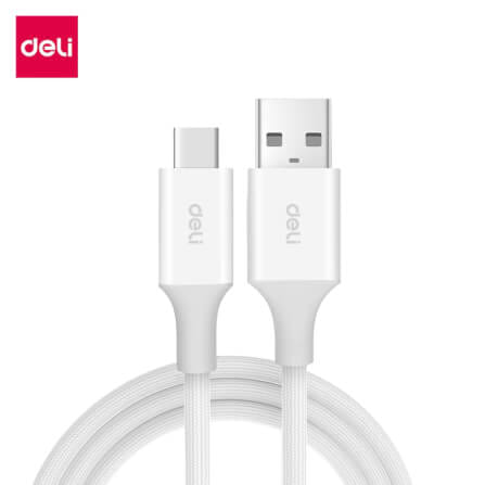 สายชาร์จ DELI ET852(01)-WH-01 A-C 100W 1เมตร สีขาว_0