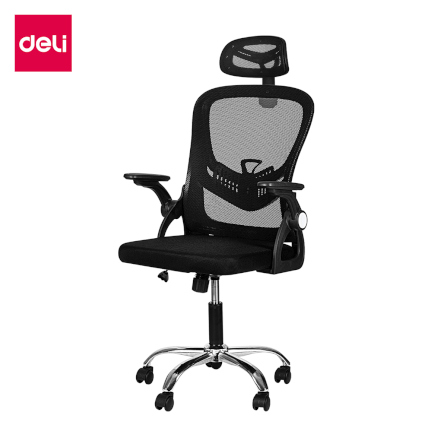 เก้าอี้สำนักงาน DELI E4954-BK-01 ปรับที่วางแขนได้ 90° สีดำ_0