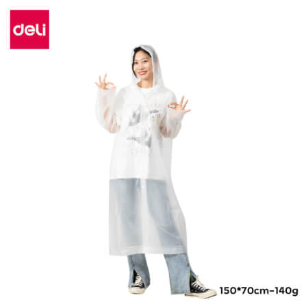 เสื้อกันฝน DELI VS4072-WH-01 สีใส_0
