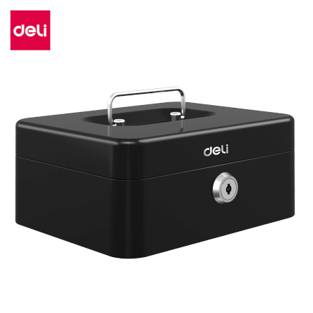 กล่องเหล็กเก็บเงิน DELI ET500-BK-01 กุญแจ สีดำ_0