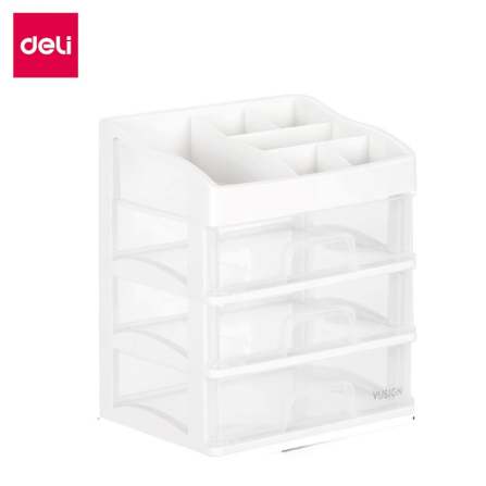 ชั้นวางเครื่องสำอางค์ DELI VS561-WH-01 3 ชั้น 22X16X25 ซม._0