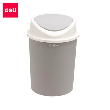 ถังขยะฝาสวิง VUSIGN VS1107- GR-01 11ลิตร สีเทา_0