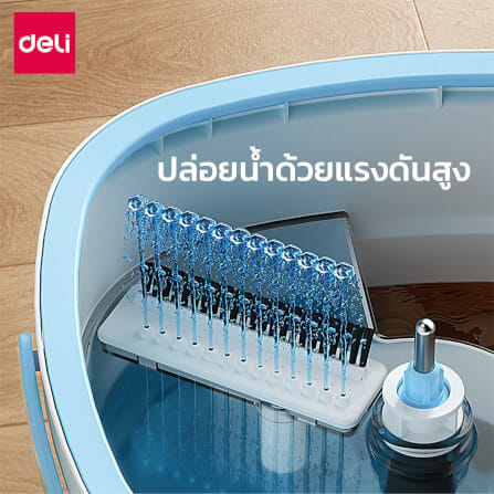 ชุดถังปั่นพร้อมไม้ม็อบ DELI VS1015-WH-01 สีฟ้า_1