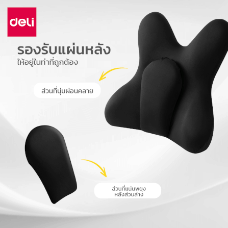 ชุดเบาะรองหลังและเบาะรองนั่ง DELI VS1340-VS1341-BK-02 สีดำ_2