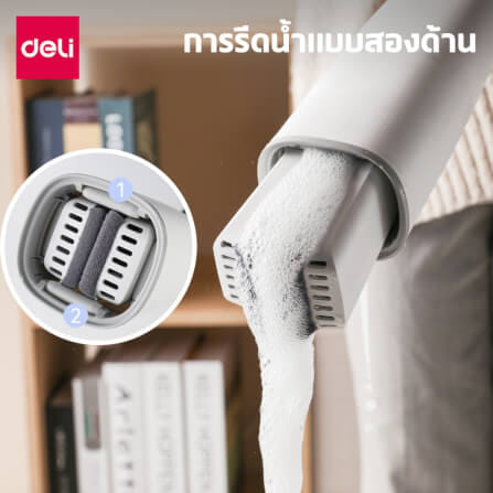 อะไหล่ม็อบฟองน้ำ DELI VS1056-GR-03 สีเทา (แพ็ก 3 ชิ้น)_2