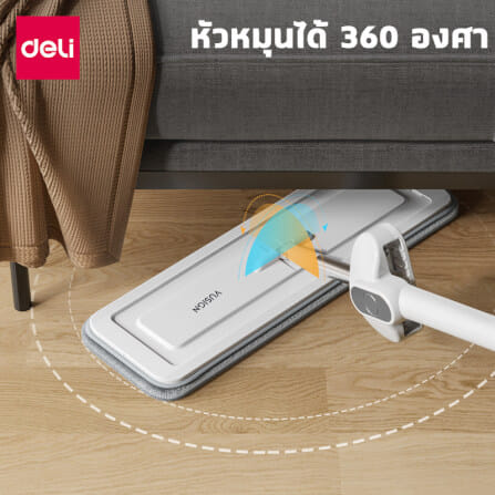 ไม้ถูพื้นรีดน้ำในตัว ฉีดสเปรย์ DELI VS1042-WH-01 สีขาว_3