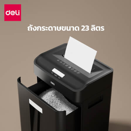 เครื่องทำลายเอกสาร DELI E14436-BK-01 23ลิตร สีดำ_4