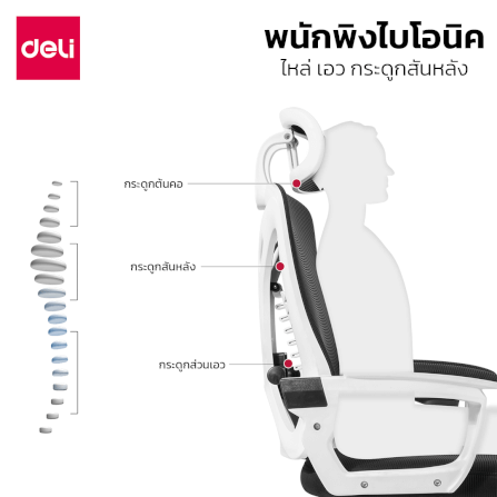 เก้าอี้สุขภาพ DELI E4935-BK-01 เอนได้ถึง 120° สีดำ_4