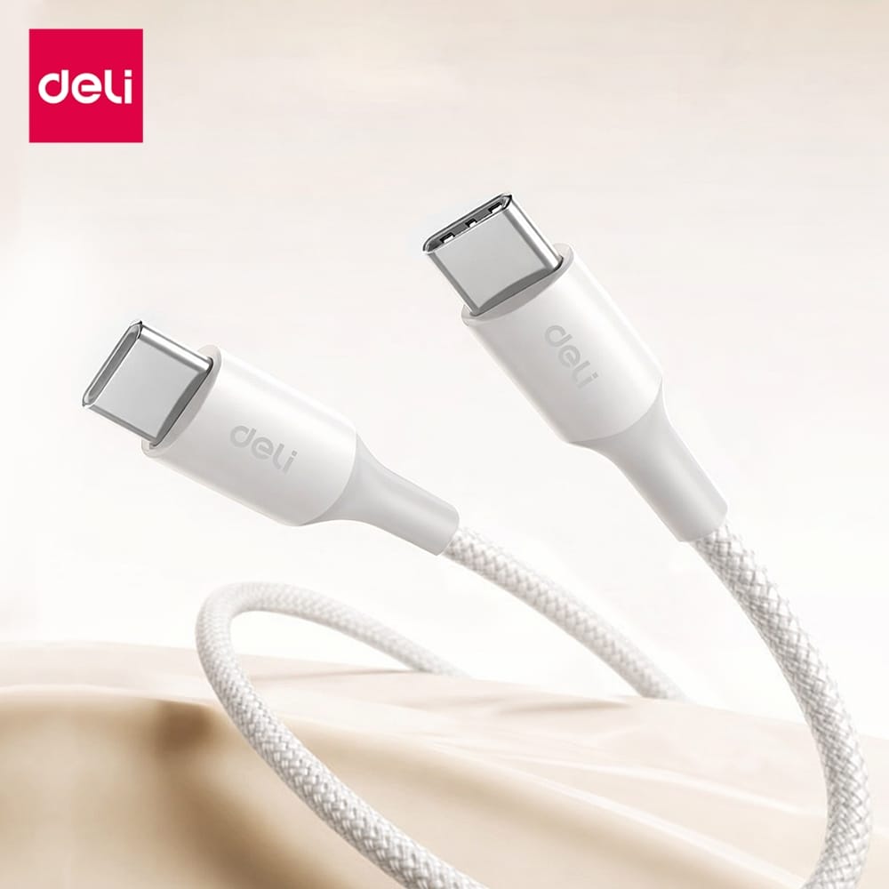 สายชาร์จ DELI ET850(01)-WH-01 C-C 100W 1เมตร สีขาว_5