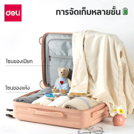 กระเป๋าเดินทางล้อลาก DELI EH1054-WH-24-01 24นิ้ว สีขาว_6