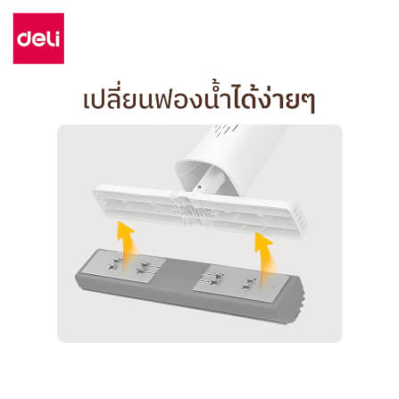ไม้ม็อบฟองน้ำ DELI VS1409-GR-01 ขนาด 33*155 ซม สีเทา_6