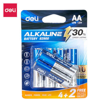 ถ่านอัลคาไลน์ AA DELI E82900-BL-01 6 ก้อน_6