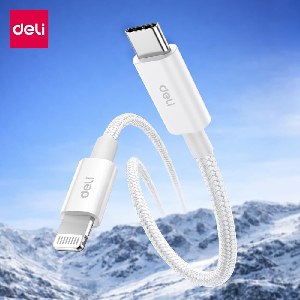สายชาร์จ DELI ET851(02)-WH-01 C-L 20W 2เมตร สีขาว_6