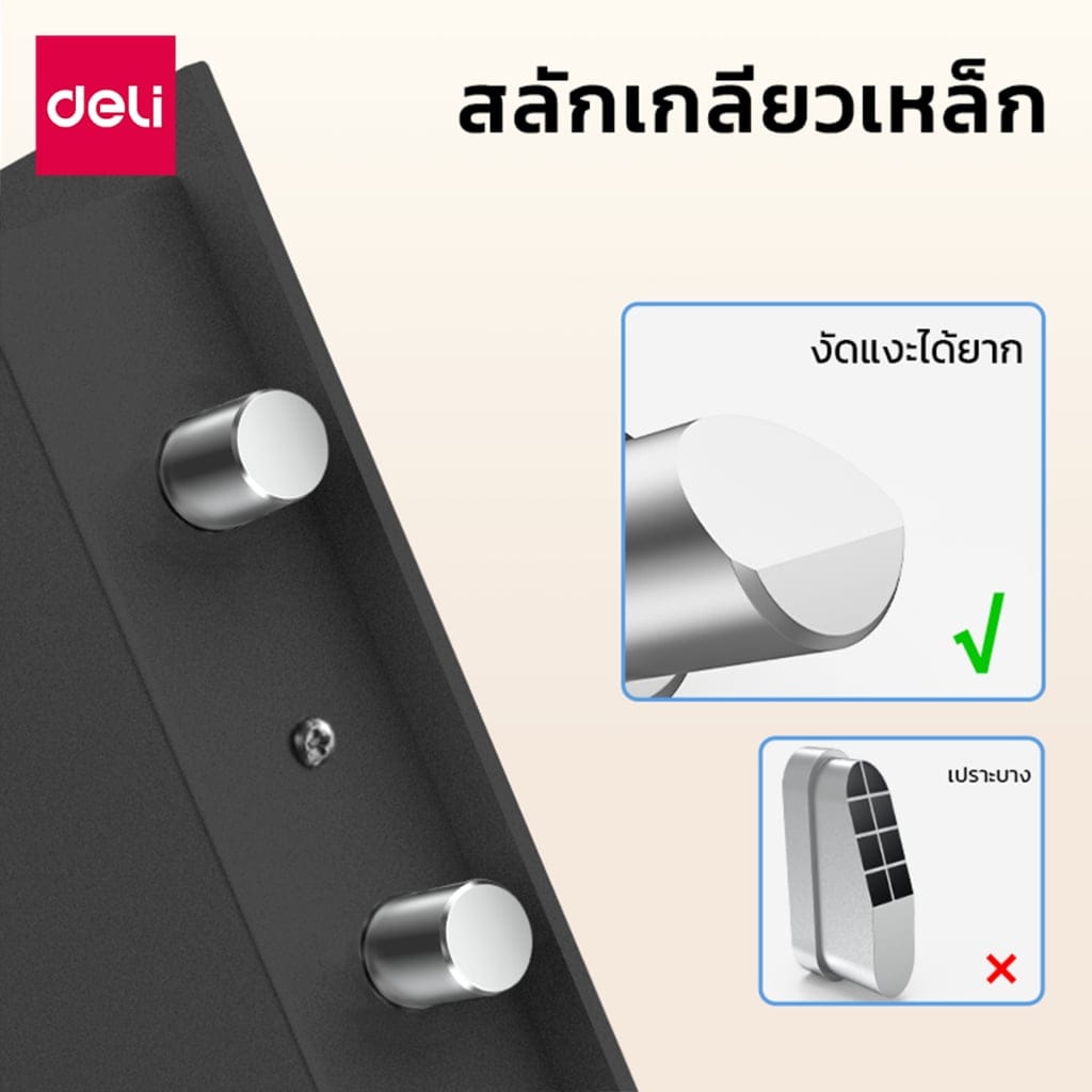 ตู้เซฟนิรภัย 10กก. DELI ET533-BK-01 ปลดล็อคด้วยรหัส 33X33X36ซม. สีดำ_5
