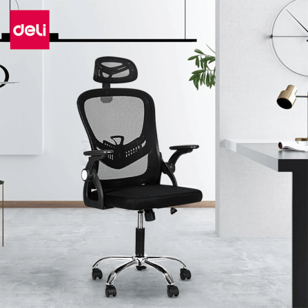 เก้าอี้สำนักงาน DELI E4955-WH-01 ปรับที่วางแขนได้ 90° สีขาว_7