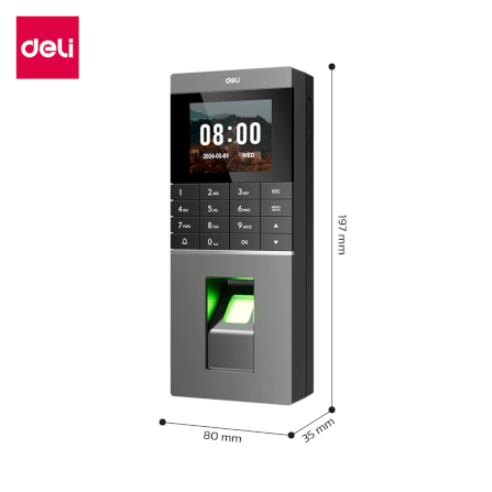 เครื่องสแกนลายนิ้วมือ DELI ES601-BK-01 สแกนนิ้ว-บัตร/ TH สีดำ_7