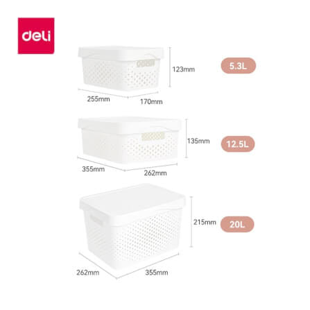 กล่องเก็บของ DELI VS467-WH-01 12.5 ลิตร_7