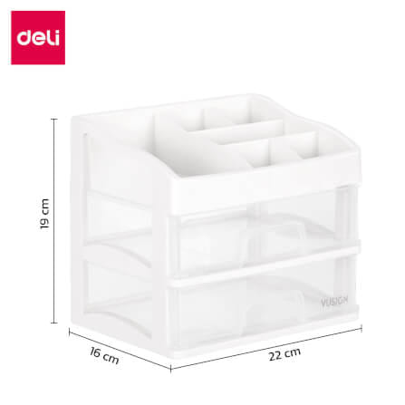 ชั้นวางเครื่องสำอางค์ DELI VS560-WH-01 2 ชั้น 22X16X19 ซม._7