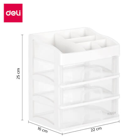 ชั้นวางเครื่องสำอางค์ DELI VS561-WH-01 3 ชั้น 22X16X25 ซม._7