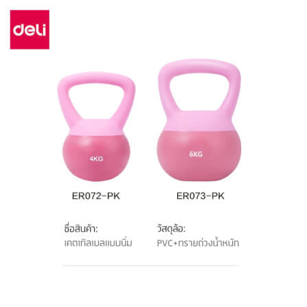 เคตเทิลเบล แบบนุ่ม AGNITE ER072-PK-01 4 กก. สีชมพู_8