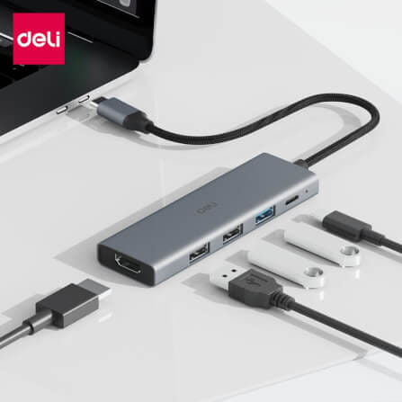 สาย HDMI DELI ET866-GR-01 TYPE-C HDMI 20ซม สีเทา_8