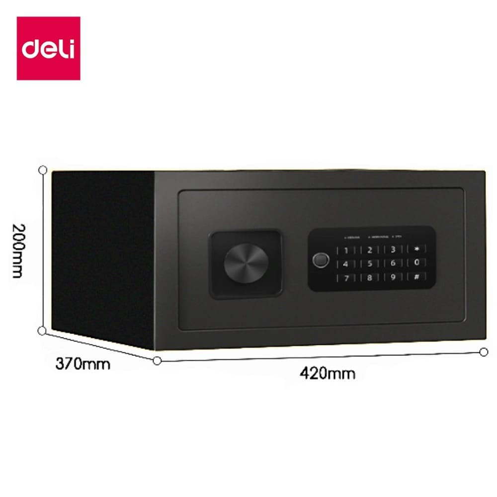 ตู้เซฟนิรภัย 9กก. DELI ET531-BK-01 ปลดล็อคด้วยรหัส 37X42X20ซม. สีดำ_8