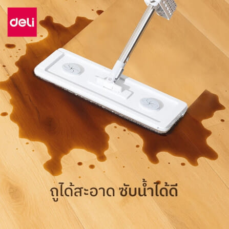 ไม้ม็อบไมโครไฟเบอร์ดันฝุ่น 2IN1 DELI VS1405-GR-01 ขนาด 10.5X36X128 ซม สีเทา_8