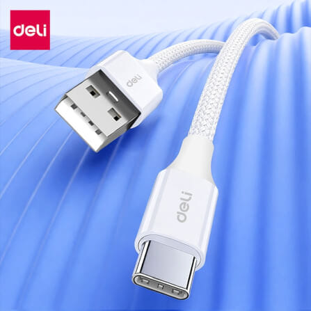 สายชาร์จ DELI ET852(01)-WH-01 A-C 100W 1เมตร สีขาว_9