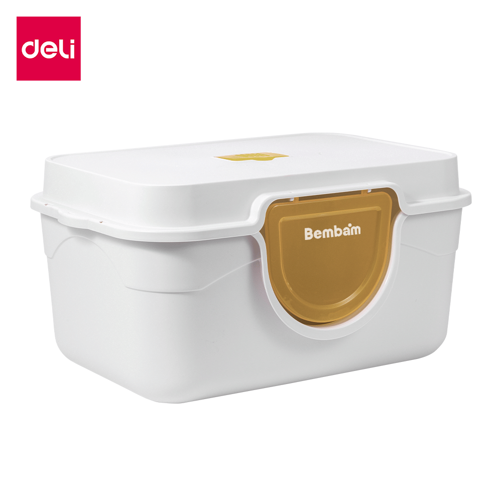 กระบะทรายแมวแบบปิด BEMBAM BM102-BL-01 63X43X63 CM สีขาว-เหลือง_0