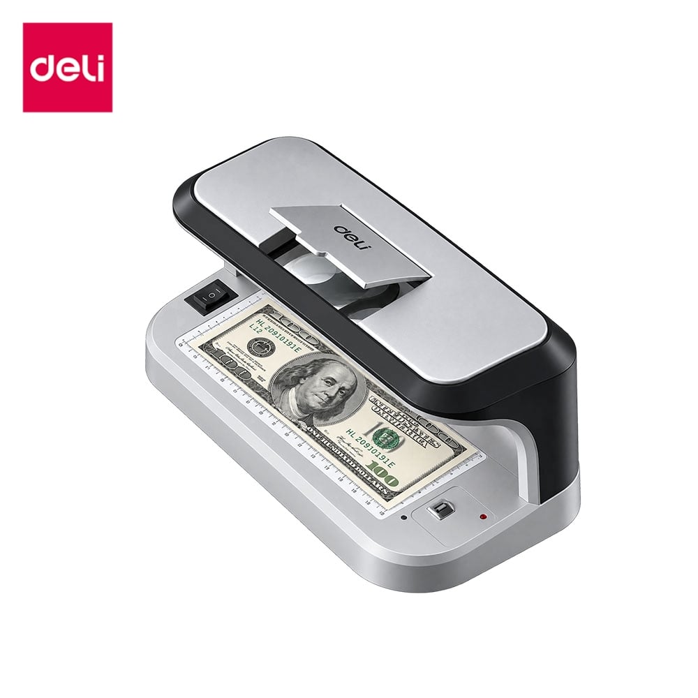 เครื่องตรวจธนบัตร DELI ET916-SL-01 2โหมด UV WM สีเทา_0