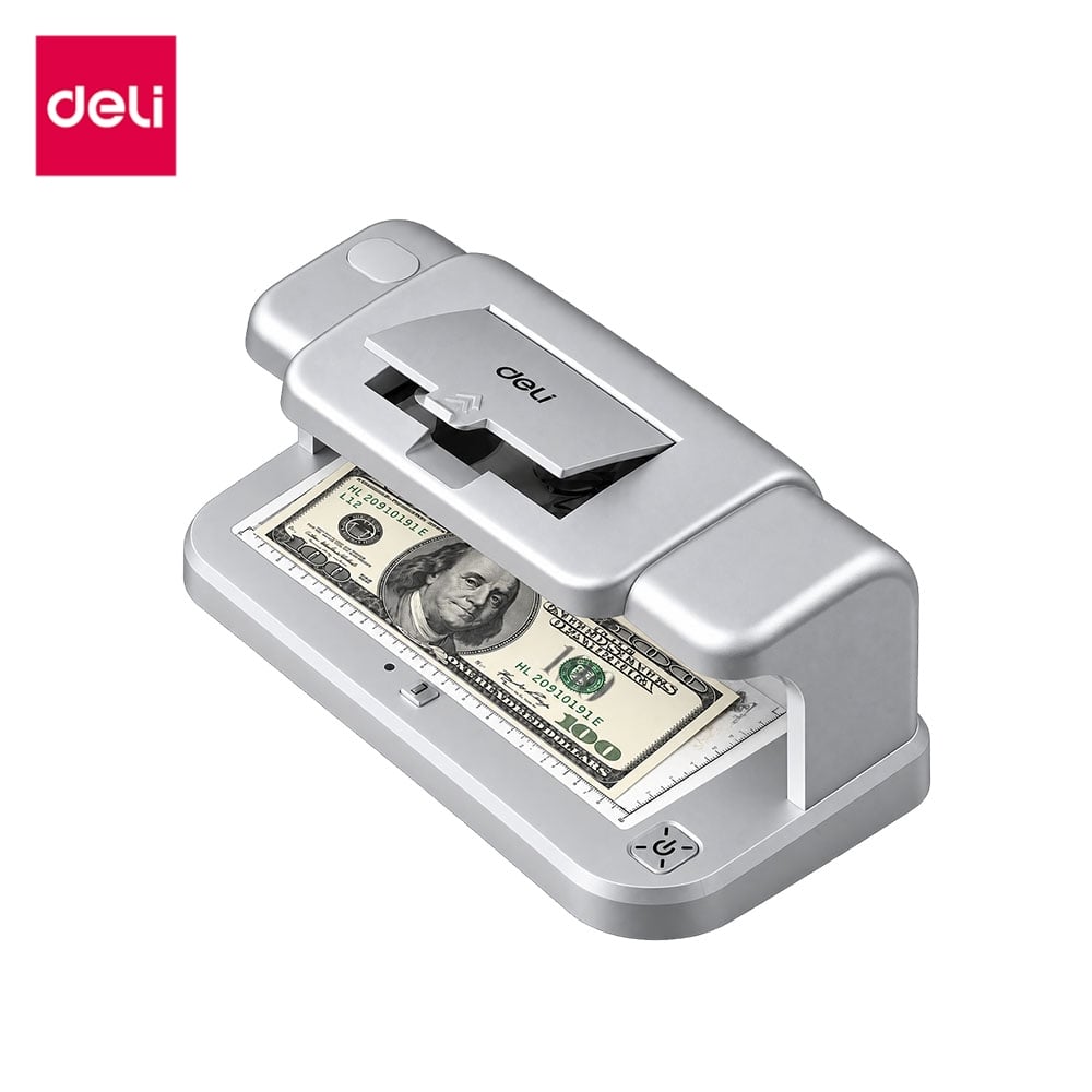 เครื่องตรวจธนบัตร DELI ET917-SL-01 4โหมด LED OVI สีเทา_0