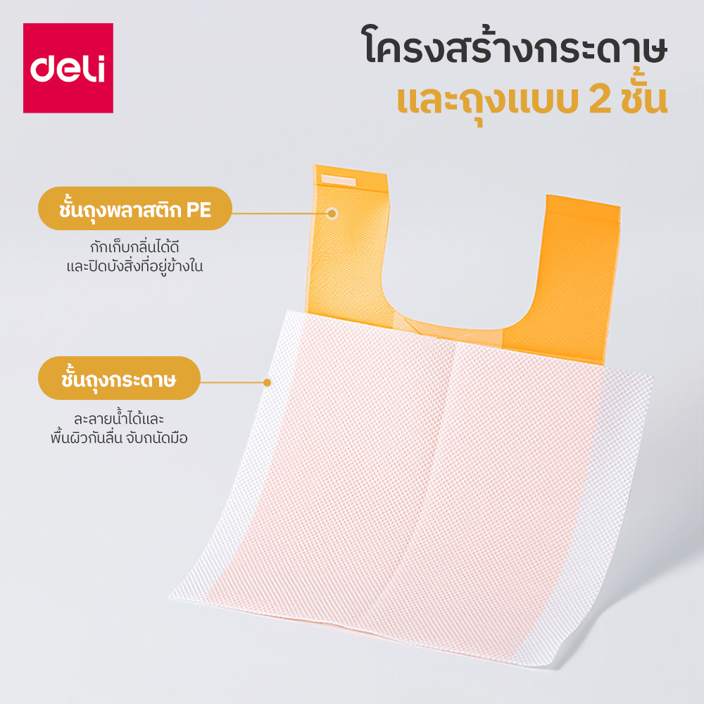 ถุงเก็บมูลสัตว์เลี้ยง BEMBAM BM103-MX-01 50ชิ้น สีส้ม_1
