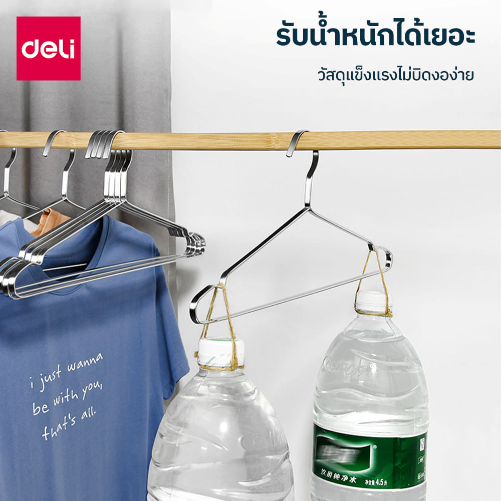 ไม้แขวนเสื้อ DELI VS1464-SL-05 40 ซม จำนวน 5 ชิ้น_2